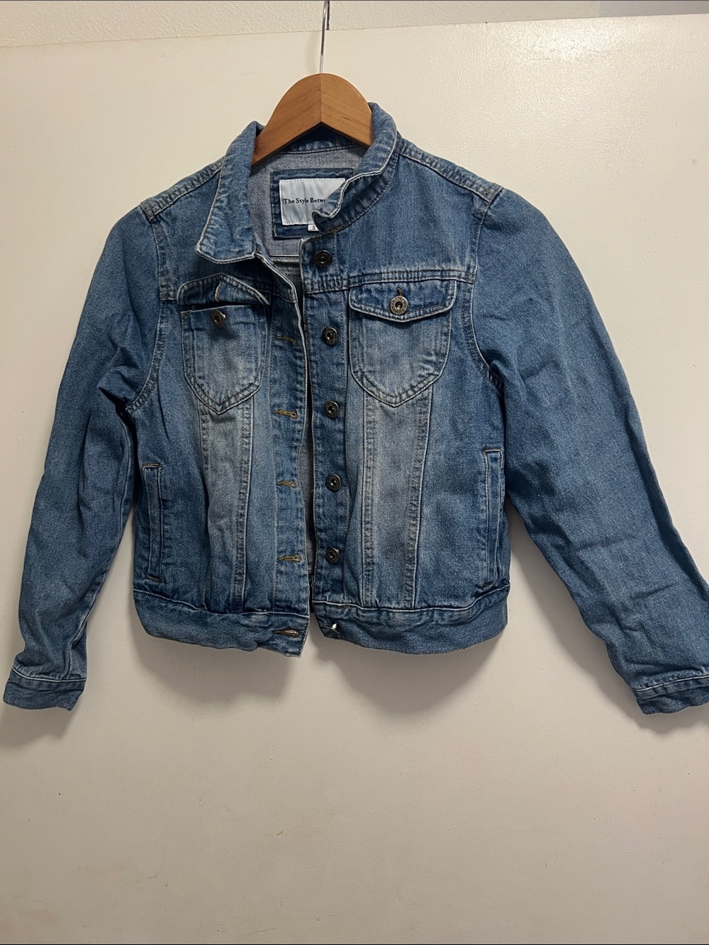 Classic Light Blue Denim Jacket with Button Front